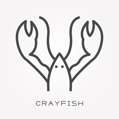 Line icon crayfish