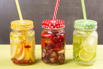 Cold water with fruits