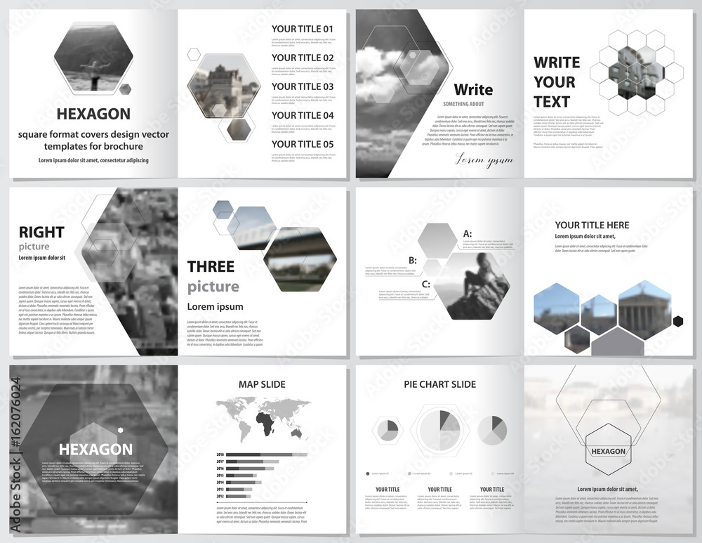 Poster the minimalistic vector illustration of the editable layout of square design bi fold covers design t
