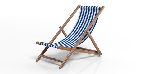 Beach chair on white background. 3d illustration