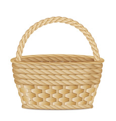 Empty basket on white background