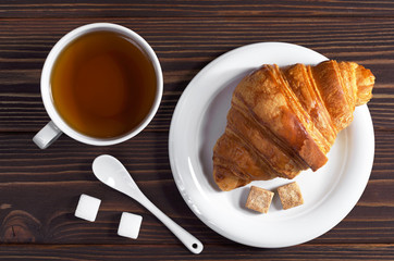 Tea and croissant