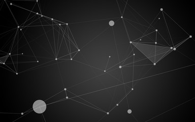 Futuristic Minimalistic Polygon Abstract Background | Shapes Circles Lines Mesh 3D Render