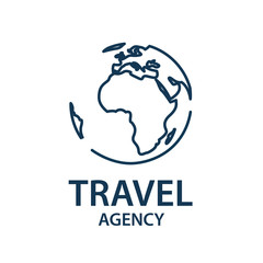 Obraz premium earth planet globe logo for travel agency