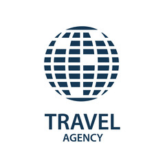 earth planet globe logo for travel agency