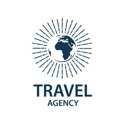 earth planet globe logo for travel agency