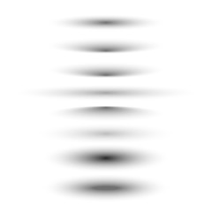 Oval shadow dividers isolated on white. Vector realistic creative bottom shadow