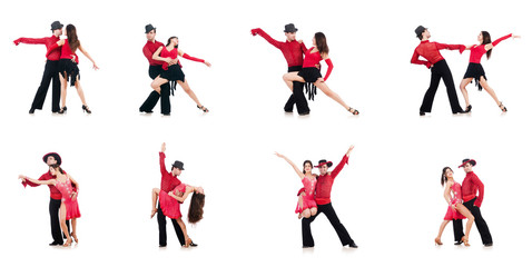 Pair of dancers isolated on the white