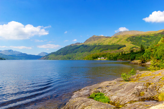 Loch Lomond at rowardennan, Summer in Scotland, UK