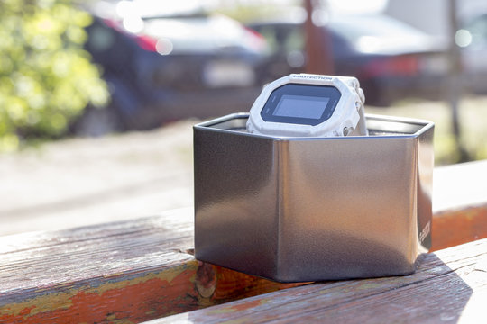 shock protected electronic watch with original package