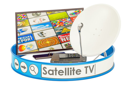 Satellite TV concept, 3D rendering