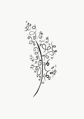 Curlicue feather/leaf