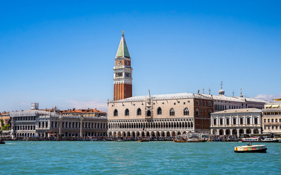 St Mark's Campanile and The Doge's Palace in Venice, Italy