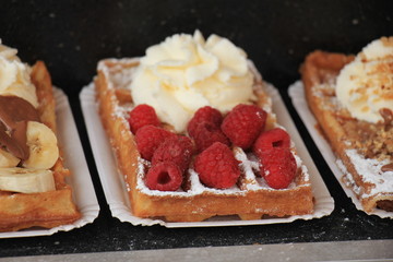 Fresh made Belgium waffle