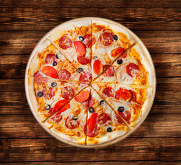 Pizza pepperoni. This picture is perfect for you to design your restaurant menus. Visit my page. You will be able to find an image for every pizza sold in your cafe or restaurant. 
