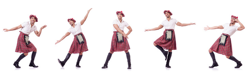 Scottish traditions concept with person wearing kilt