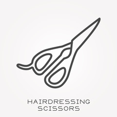 Line icon hairdressing scissors