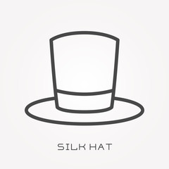 Line icon silk hat