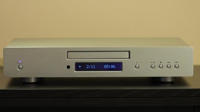 Cd player playing a disc