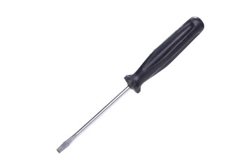 Black screwdriver isolated on white background