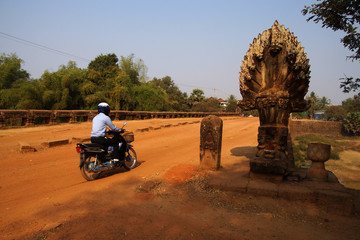 Naga serpent on  Angkor bridge