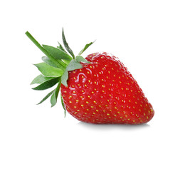 Tasty red strawberry on white background, closeup