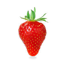 Tasty red strawberry on white background, closeup