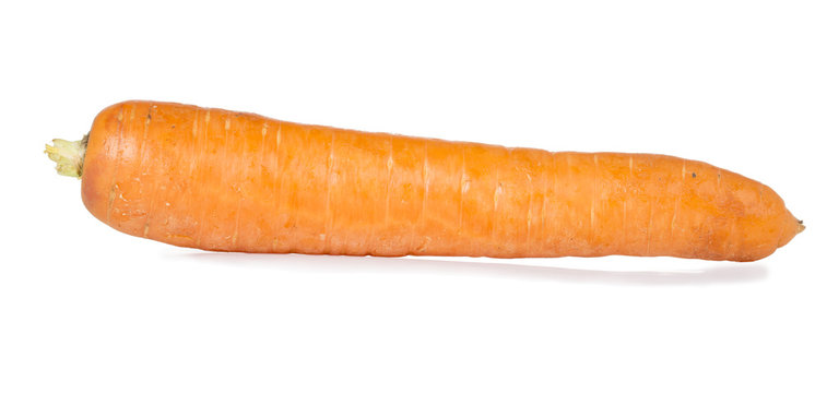 One carrot on white background.