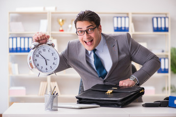 Businessman rushing in the office