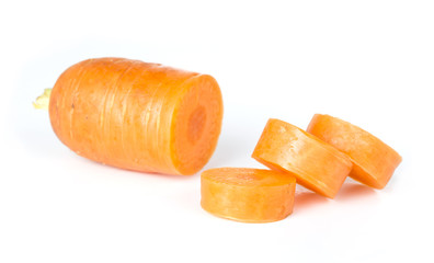 Carrot slice isolated on white.