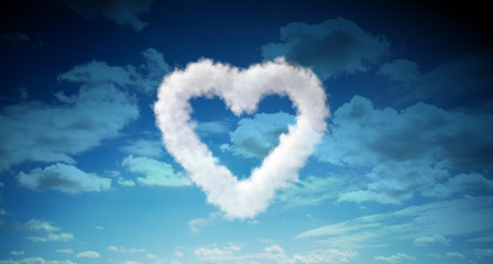 Fototapeta premium Romantic concept with clouds on sky