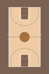 basketball court illustration