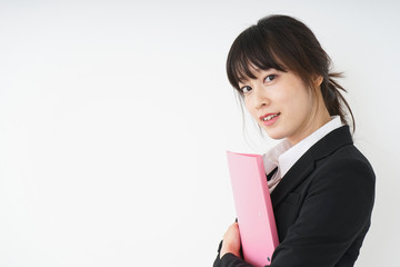 Naklejka premium Young woman having some documents at office