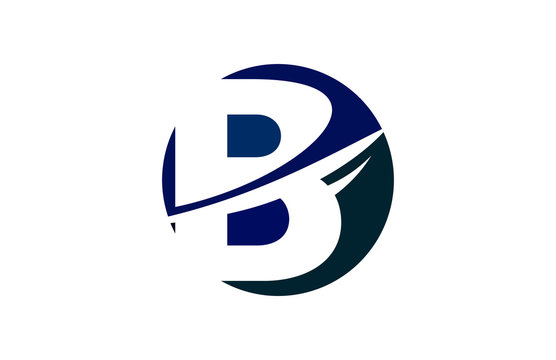 B Circle Swoosh Letter Logo
