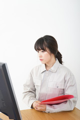 Woman working with uniform