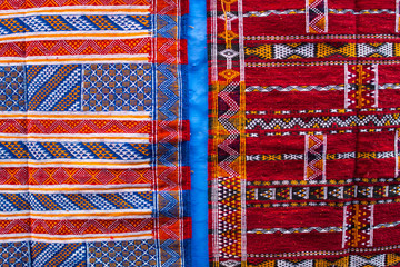 craft market and bazaar stores in the streets of Chefchaouen - Morocco