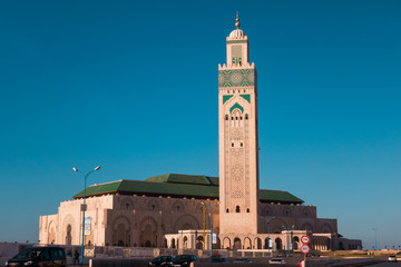 Fototapeta premium view of Hassan ii mosque in Casablanca - Morocco