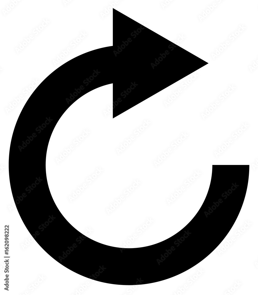 Poster Circular arrow for cycle, loop, sync or rotation related icon