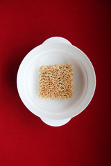 instant noodle in the white bowl 