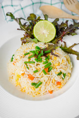 Fried Rice with Vegetables and Meat, Thai food.