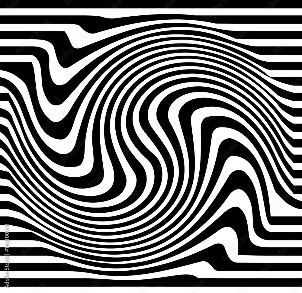 Aufkleber distorted lines. ripple, twirl distorted abstract lines