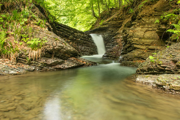 Creek carves a pattern in the rocks
