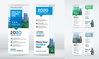 Obraz premium City Background Business Roll Up Design Template.Flag Banner Design. Can be adapt to Brochure, Annual Report, Magazine,Poster, Corporate Presentation,Flyer, Website