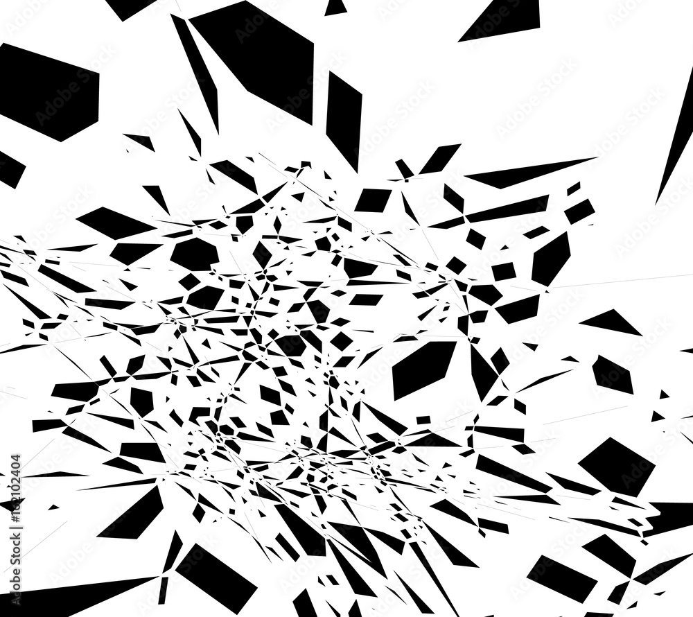 Poster random scattered pattern. black and white abstract illustration