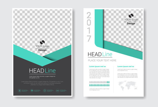Template Design Brochure Set, Annual Report, Magazine, Poster, Corporate Presentation Collection, Portfolio, Flyer With Copy Space Vector Illustration