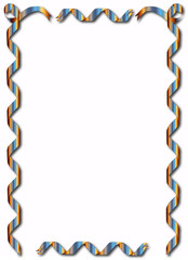 Blue Rainbow Ribbon Border