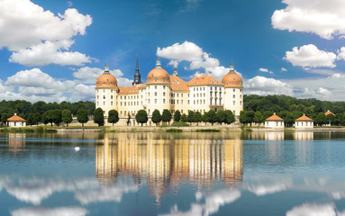 Moritzburg Castle . Castle on the lake near Dresden, Germany, Europe