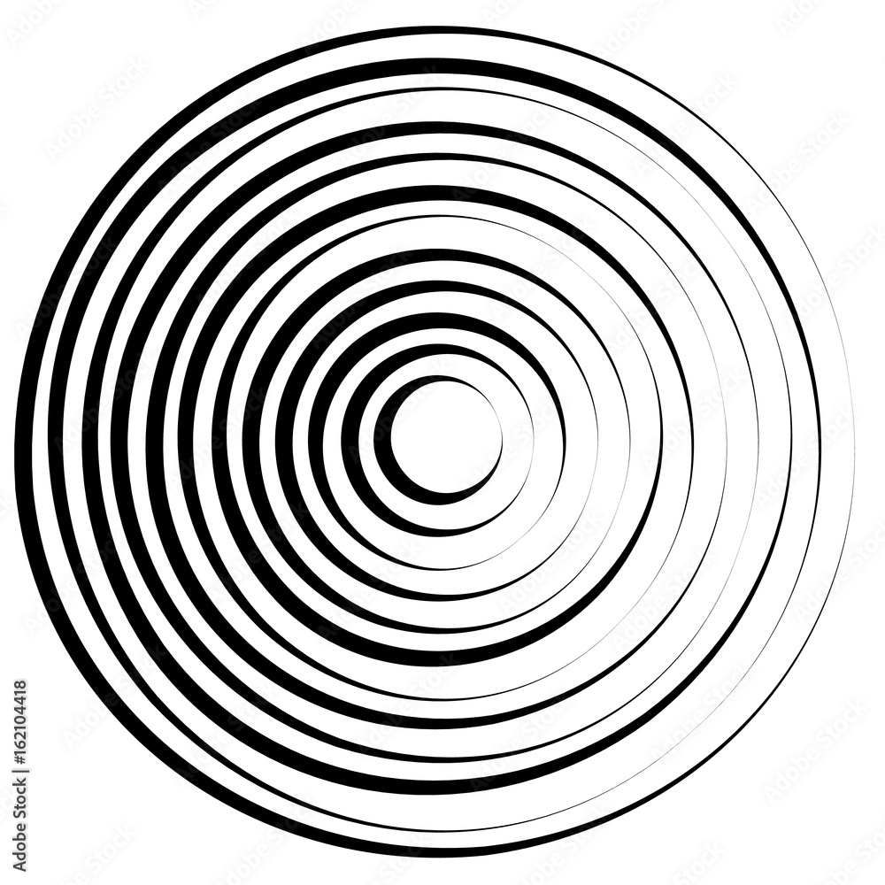 Poster radial lines with rotating distortion. abstract spiral, vortex shape, element