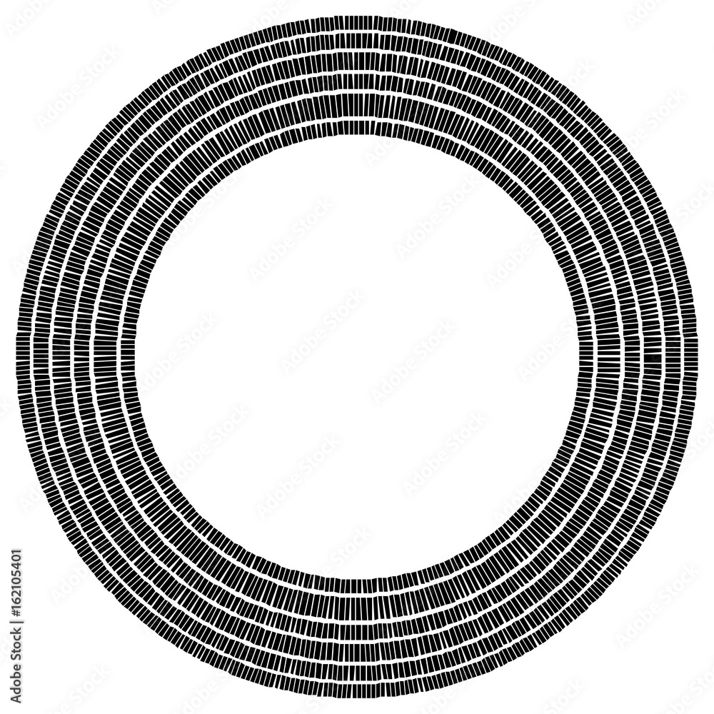 Fototapete circle made of rectangles. irregular circular element. abstract pavement, mosaic shape