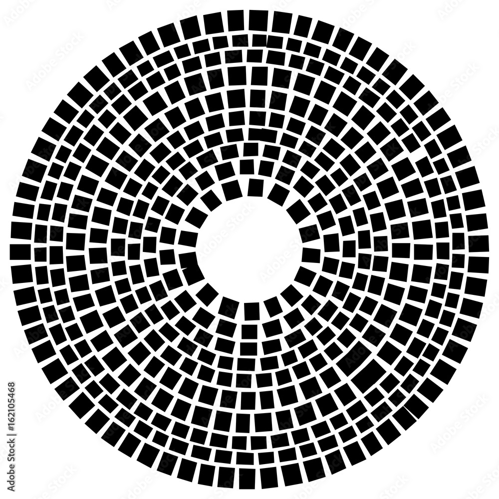 Fototapete circle made of rectangles. irregular circular element. abstract pavement, mosaic shape